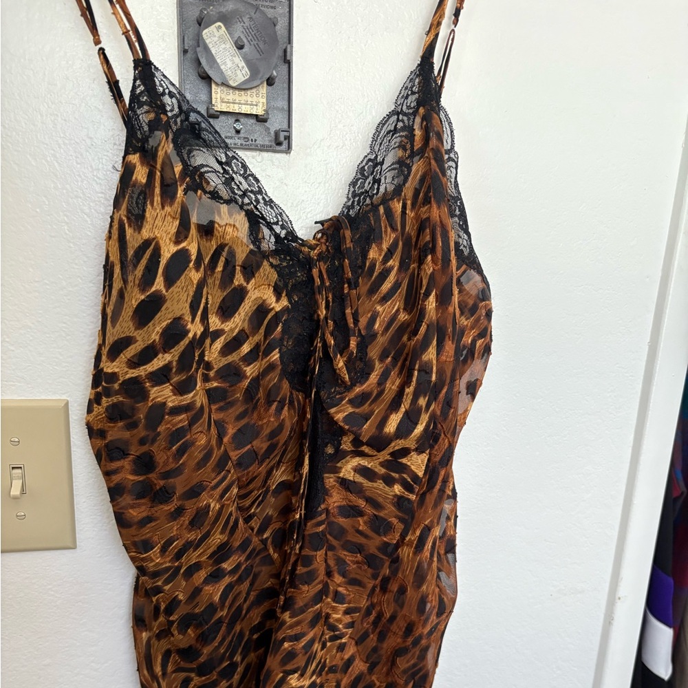 Lange Brown and Black Leopard Print Chemise